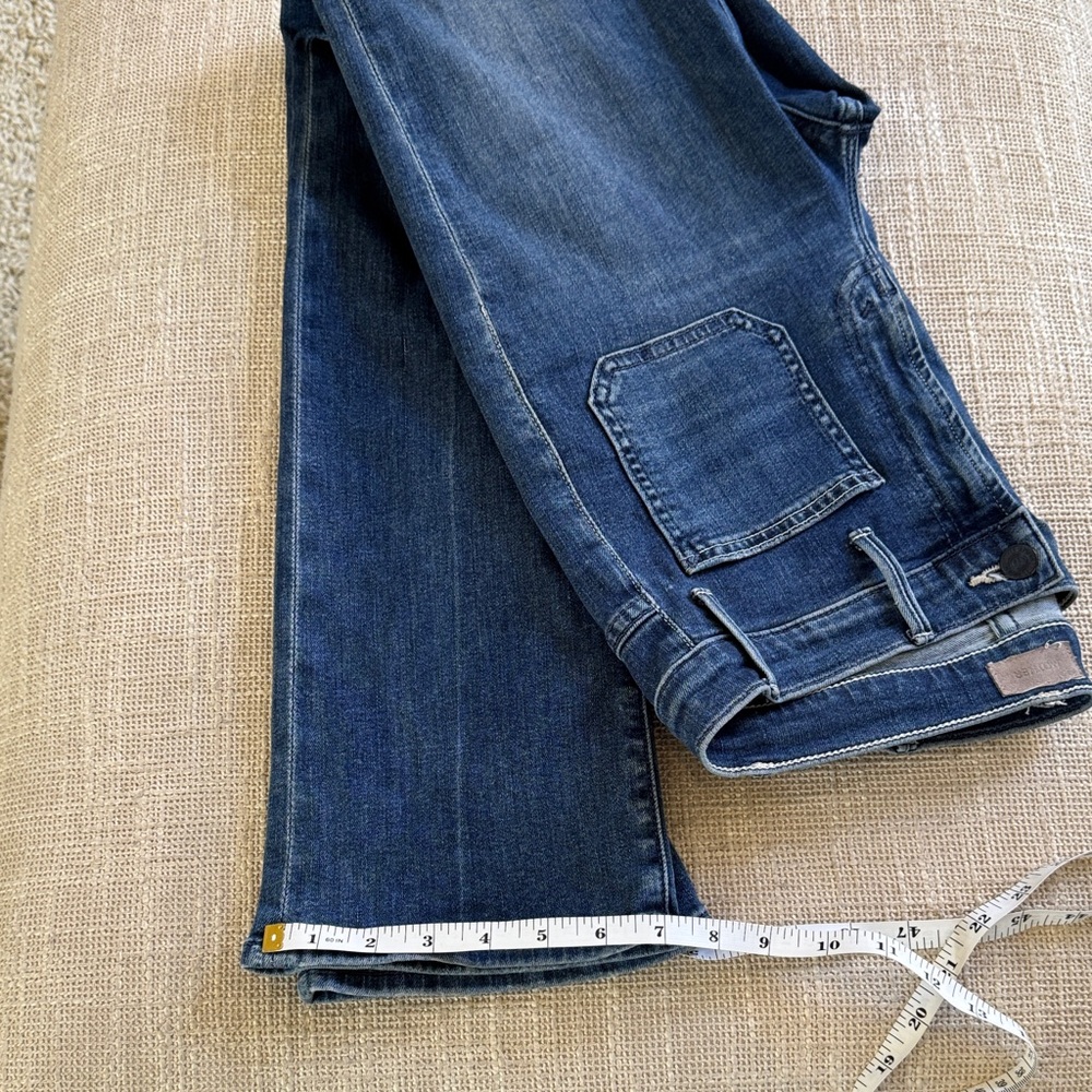 MOTHER Straight Leg Denim Jeans in Medium Blue - Picture 6 of 11